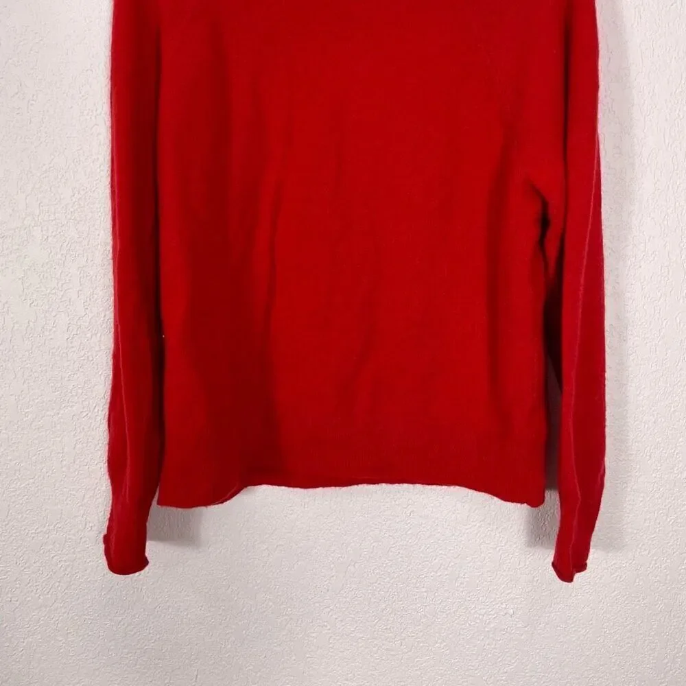 J. Crew‎ Red Mock Neck Wool Blend Pullover Sweater Size Small